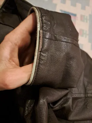 Giacca in pelle donna marrone M