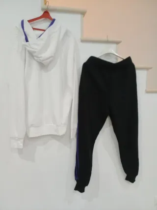 Chándal Adidas Talla M Blanco y Negro