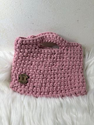 Borsa uncinetto rosa