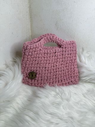 Borsa uncinetto rosa