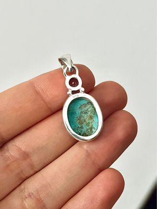 Colgante Turquesa de Arizona y Topacio Plata 925