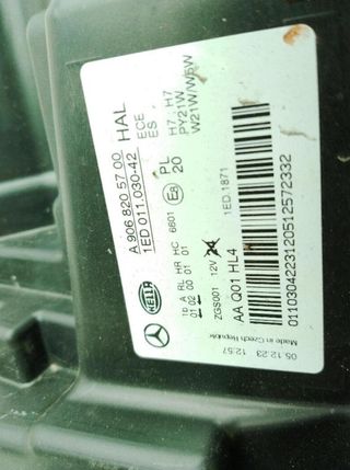 Faro mercedes benz a9068205700 sprinter 21245336