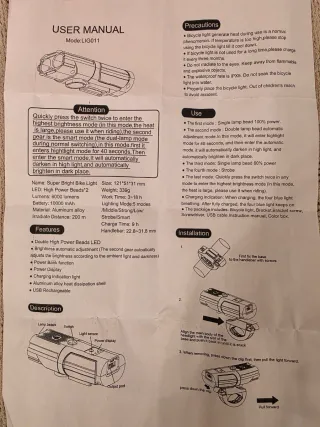 Linterna Bicicleta LED Doble