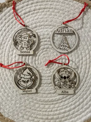 Bolas Navidad Madera Personalizadas