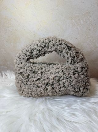 Borsa uncinetto beige e verde