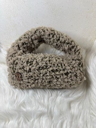 Borsa uncinetto beige e verde