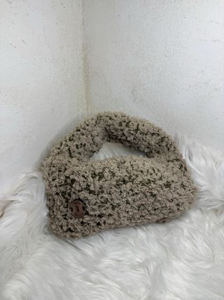 Borsa uncinetto beige e verde