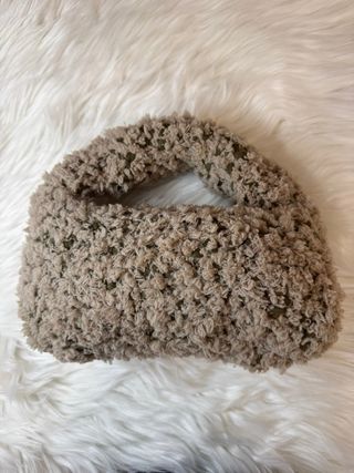 Borsa uncinetto beige e verde