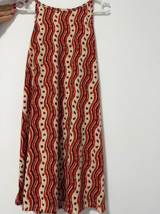 Vestido largo estampado ondas