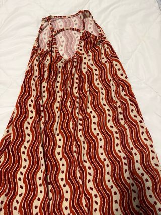 Vestido largo estampado ondas