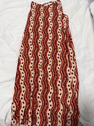 Vestido largo estampado ondas