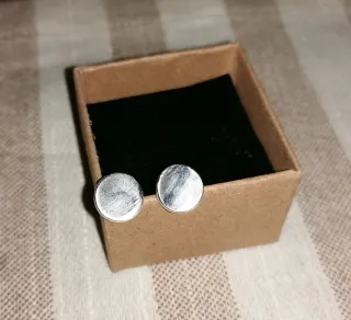Pendientes Plata Redondos. Presión. Nuevo