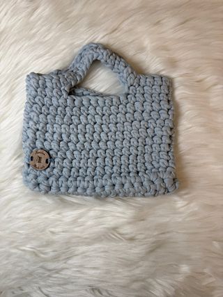 Borsa uncinetto azzurra