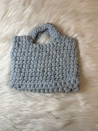 Borsa uncinetto azzurra