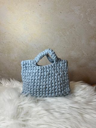 Borsa uncinetto azzurra