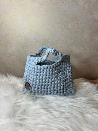 Borsa uncinetto azzurra