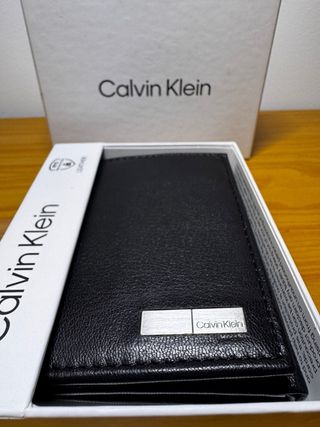 Cartera Calvin Klein Piel Negra Hombre Nueva