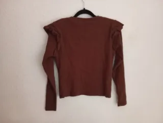 Camiseta manga larga con volantes