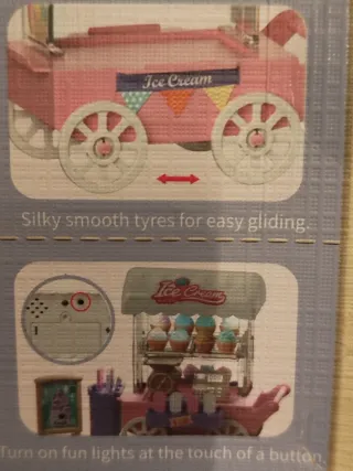 Carrito dulces/helados con luz en miniatura