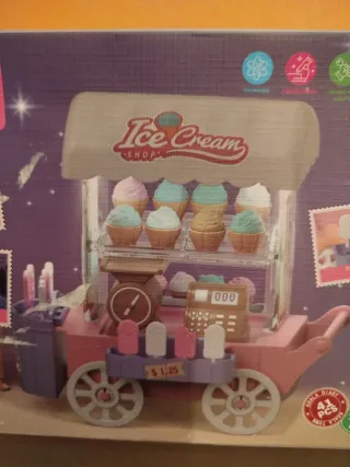 Carrito dulces/helados con luz en miniatura