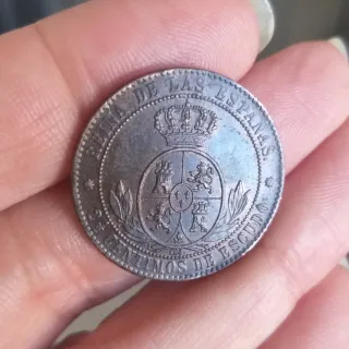 Moneda 2 1/2 Centimos Escudo 1868