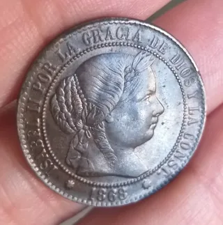 Moneda 2 1/2 Centimos Escudo 1868
