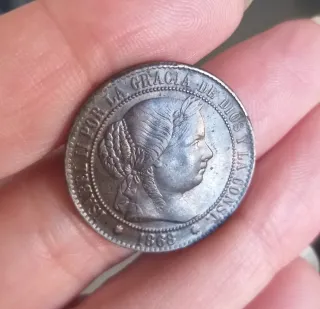 Moneda 2 1/2 Centimos Escudo 1868