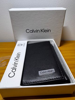 Cartera Calvin Klein Piel Negra Hombre Nueva
