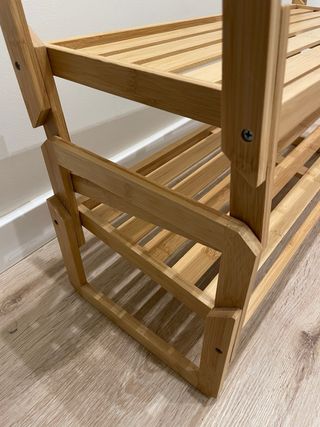 Zapatero de bambú de 2 niveles