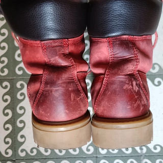 Botines de piel rojo tierra