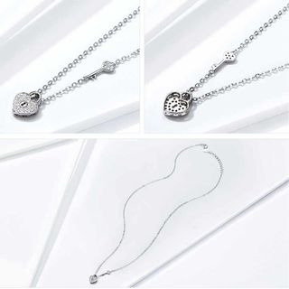 Collar Plata Corazón y Llave