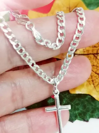 Pulsera con cruz  Plata Ley 925