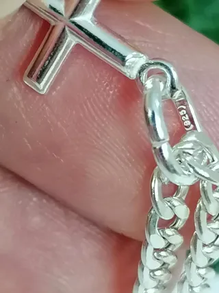 Pulsera con cruz  Plata Ley 925