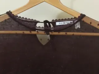 Suéter fiesta transparencia berenjena