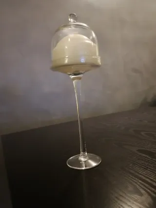 Portacandele in vetro con coperchio