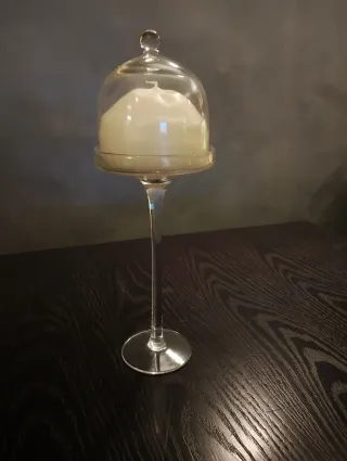 Portacandele in vetro con coperchio