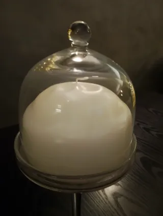 Portacandele in vetro con coperchio