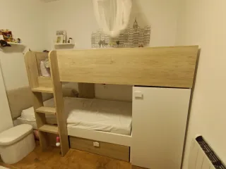Cama litera con cajones y armario