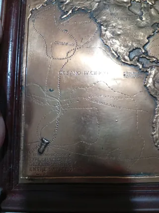 Quadro Vintage Mondo in Metallo e Legno