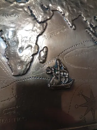 Quadro Vintage Mondo in Metallo e Legno