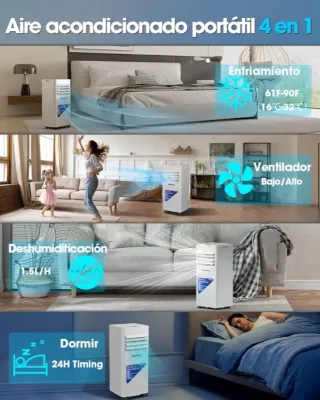 Aire Acondicionado Portátil 4 en 1 Blanco