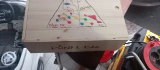 Scatola per vino in legno decorata