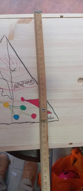 Scatola per vino in legno decorata