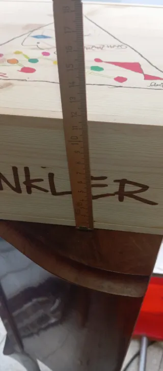 Scatola per vino in legno decorata