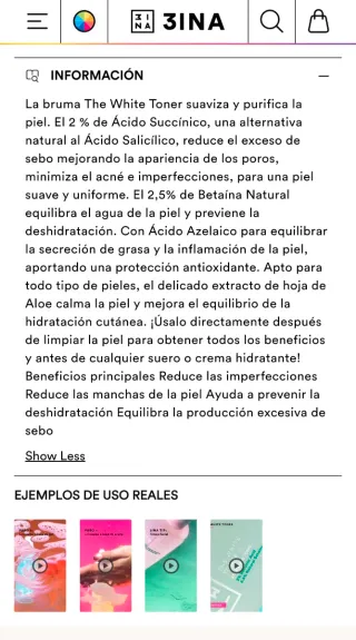 Tónico Facial ZINA The White Toner