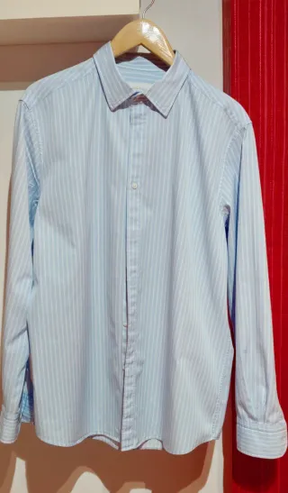 Camisa Rayas Azul Hombre Massimo Dutti