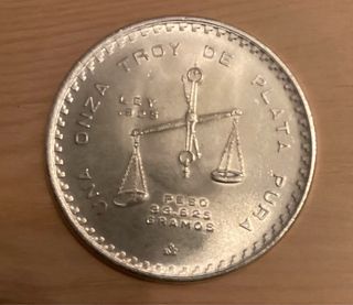 1 Onza Plata 1980 Casa de Moneda México. Balanza