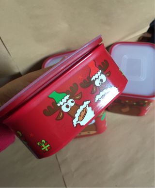 Set 3 Contenitori Tupperware Natale Renna
