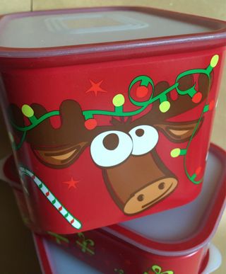 Set 3 Contenitori Tupperware Natale Renna