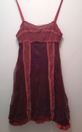 Vestido y chaqueta estilo vintage rosa- burdeos